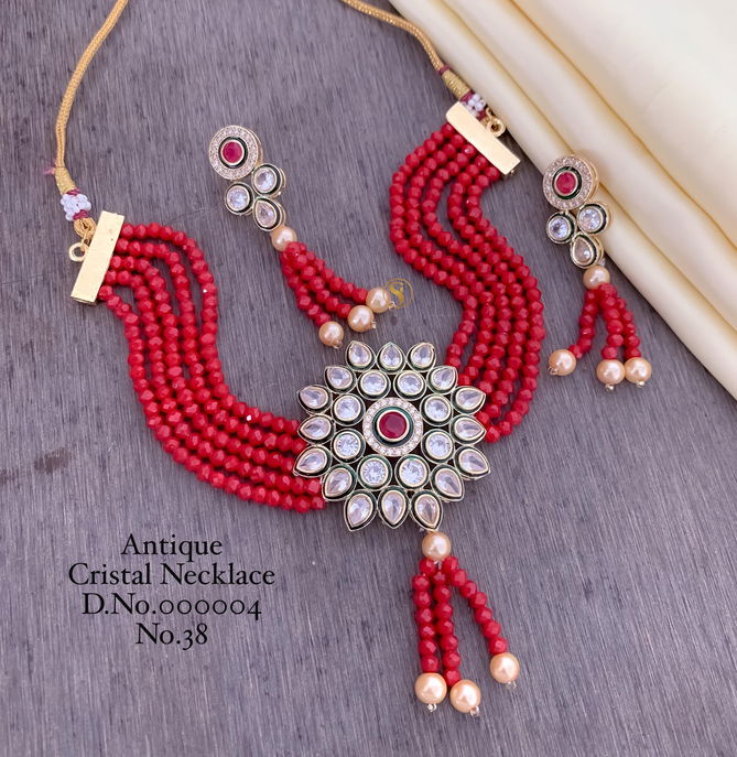 18 Antique Designer Crystal Necklace Set Wholesale Shop In Surat
